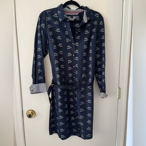 Tommy Hilfiger navy button down shirt dress